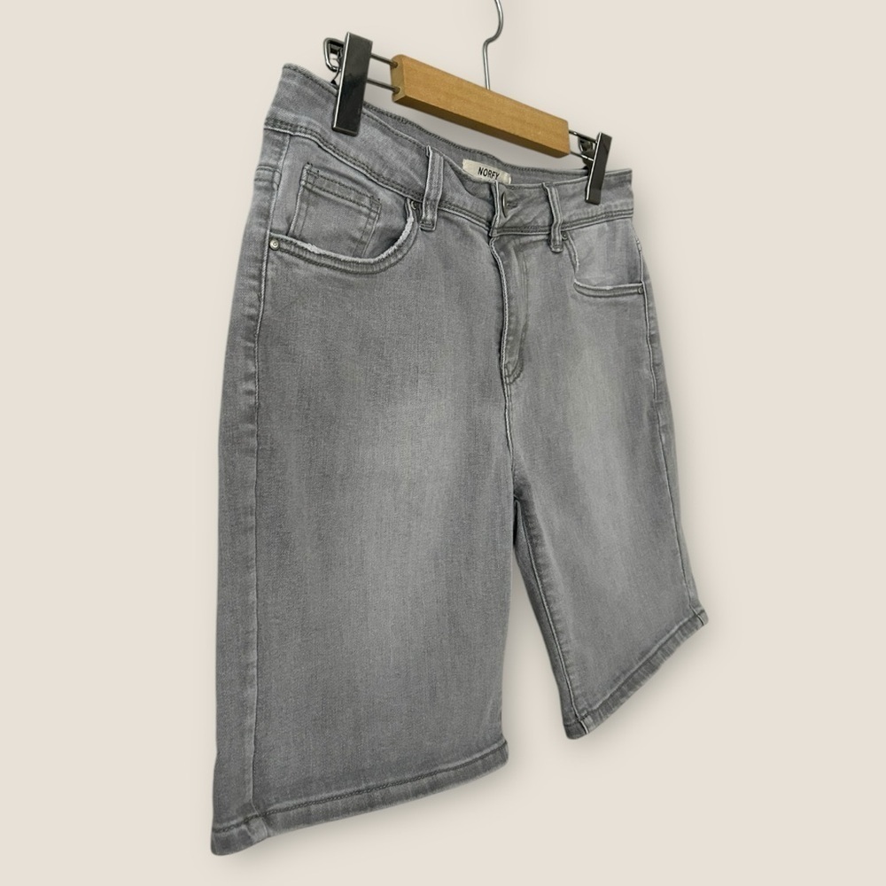 Norfy Grey Faded Jean Shorts - Picture 4 of 11